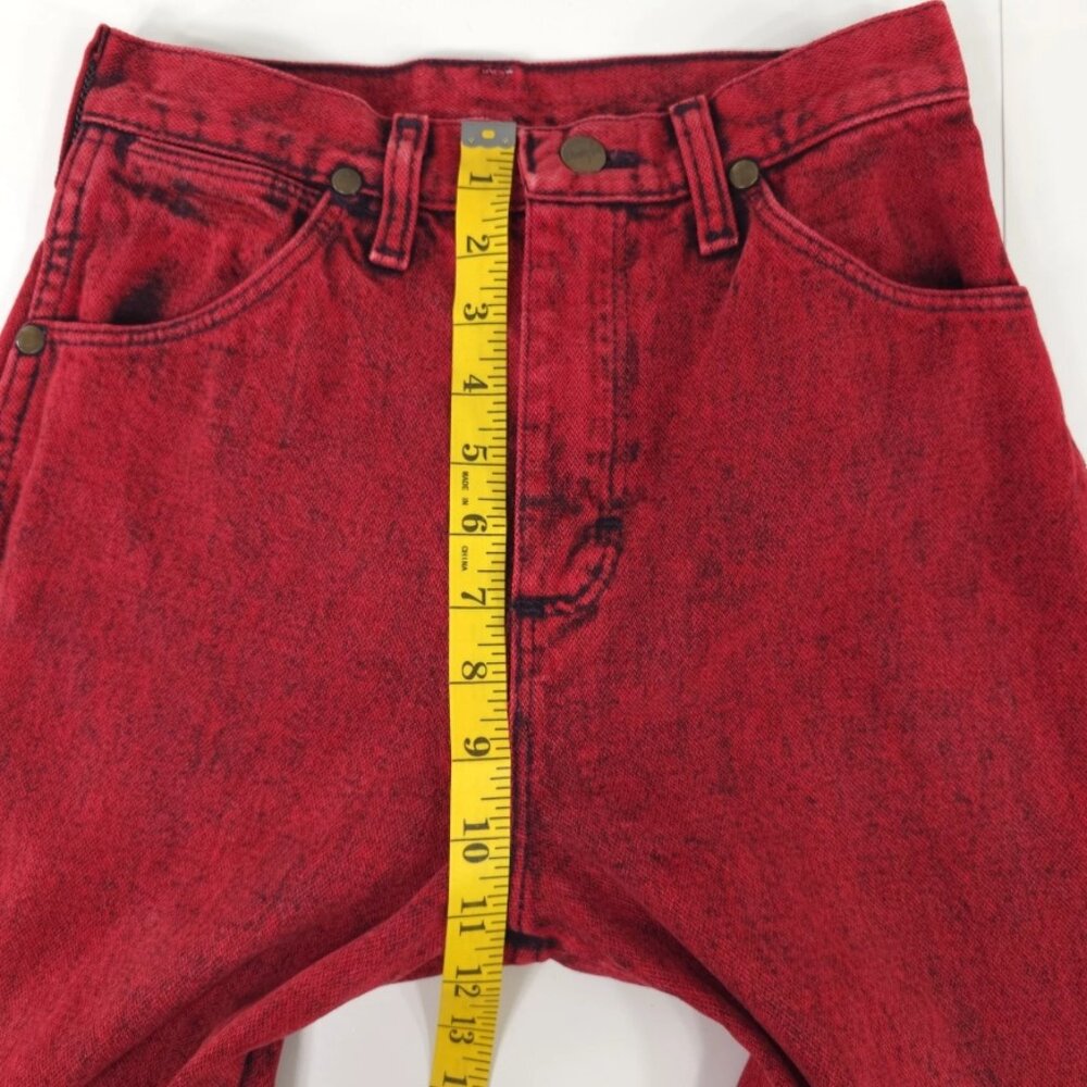VINTAGE WRANGLER WOMEN'S SIZE 3 COWBOY CUT SLIM FIT RED DENIM JEANS INSEAM 32 in - Picture 14 of 16